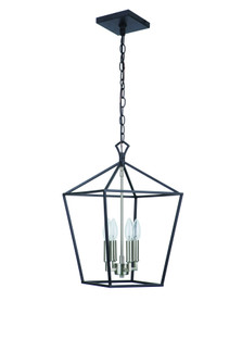 Flynt II 4 Light 12'' Foyer in Flat Black/Brushed Polished Nickel (20|56334-FBBNK)