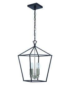 Flynt II 4 Light 12'' Foyer in Flat Black/Brushed Polished Nickel (20|56334-FBBNK)