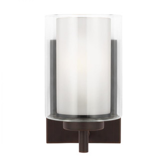Elmwood Park traditional 1-light LED indoor dimmable bath vanity wall sconce in bronze finish with s (38|4137301EN3-710)