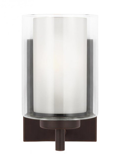Elmwood Park traditional 1-light LED indoor dimmable bath vanity wall sconce in bronze finish with s (38|4137301EN3-710)