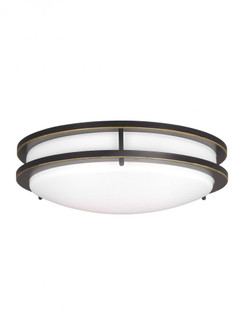Mahone traditional dimmable indoor medium LED 1-Light flush mount ceiling fixture in an antique bron (38|7650893S-71)