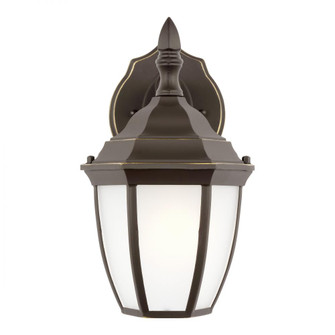 Bakersville traditional 1-light LED outdoor exterior small round wall lantern sconce in antique bron (38|89936EN3-71)