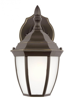 Bakersville traditional 1-light LED outdoor exterior small round wall lantern sconce in antique bron (38|89936EN3-71)