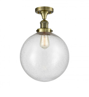 Beacon - 1 Light - 12 inch - Antique Brass - Semi-Flush Mount (3442|517-1CH-AB-G204-12-LED)