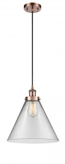 Cone - 1 Light - 12 inch - Antique Copper - Cord hung - Mini Pendant (3442|916-1P-AC-G42-L)