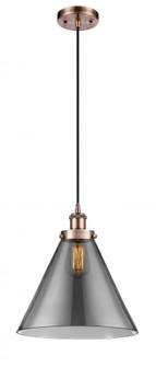 Cone - 1 Light - 12 inch - Antique Copper - Cord hung - Mini Pendant (3442|916-1P-AC-G43-L)