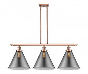 Cone - 3 Light - 36 inch - Antique Copper - Stem Hung - Island Light (3442|916-3I-AC-G43-L)