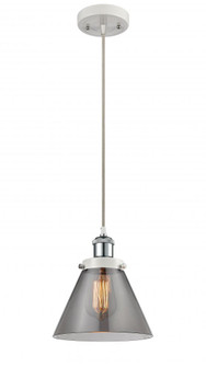 Cone - 1 Light - 8 inch - White Polished Chrome - Cord hung - Mini Pendant (3442|916-1P-WPC-G43-LED)