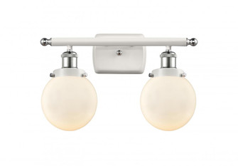 Beacon - 2 Light - 16 inch - White Polished Chrome - Bath Vanity Light (3442|916-2W-WPC-G201-6-LED)