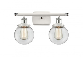 Beacon - 2 Light - 16 inch - White Polished Chrome - Bath Vanity Light (3442|916-2W-WPC-G202-6-LED)