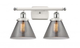 Cone - 2 Light - 18 inch - White Polished Chrome - Bath Vanity Light (3442|916-2W-WPC-G43-LED)
