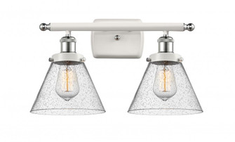 Cone - 2 Light - 18 inch - White Polished Chrome - Bath Vanity Light (3442|916-2W-WPC-G44-LED)