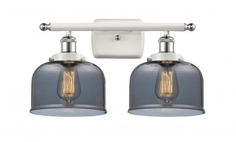 Bell - 2 Light - 18 inch - White Polished Chrome - Bath Vanity Light (3442|916-2W-WPC-G73-LED)