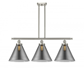 Cone - 3 Light - 36 inch - Brushed Satin Nickel - Stem Hung - Island Light (3442|916-3I-SN-G43-L-LED)