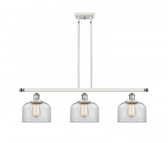 Bell - 3 Light - 36 inch - White Polished Chrome - Stem Hung - Island Light (3442|916-3I-WPC-G72-LED)