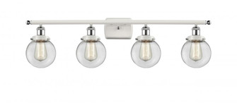 Beacon - 4 Light - 36 inch - White Polished Chrome - Bath Vanity Light (3442|916-4W-WPC-G202-6-LED)