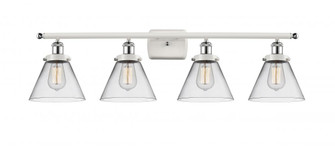 Cone - 4 Light - 38 inch - White Polished Chrome - Bath Vanity Light (3442|916-4W-WPC-G42)