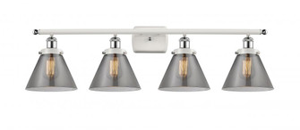 Cone - 4 Light - 38 inch - White Polished Chrome - Bath Vanity Light (3442|916-4W-WPC-G43)