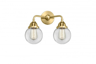 Beacon - 2 Light - 14 inch - Satin Gold - Bath Vanity Light (3442|288-2W-SG-G202-6-LED)