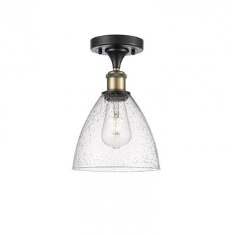 Bristol - 1 Light - 8 inch - Black Antique Brass - Semi-Flush Mount (3442|516-1C-BAB-GBD-754-LED)