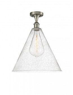 Berkshire - 1 Light - 16 inch - Brushed Satin Nickel - Semi-Flush Mount (3442|516-1C-SN-GBC-164-LED)