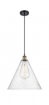 Berkshire - 1 Light - 16 inch - Black Antique Brass - Cord hung - Pendant (3442|516-1P-BAB-GBC-164-LED)