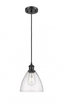Bristol - 1 Light - 8 inch - Matte Black - Cord hung - Mini Pendant (3442|516-1P-BK-GBD-754-LED)