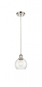 Athens - 1 Light - 6 inch - Polished Nickel - Cord hung - Mini Pendant (3442|516-1P-PN-G124-6)