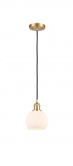 Athens - 1 Light - 6 inch - Satin Gold - Cord hung - Mini Pendant (3442|516-1P-SG-G121-6-LED)