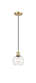 Athens - 1 Light - 6 inch - Satin Gold - Cord hung - Mini Pendant (3442|516-1P-SG-G122-6-LED)