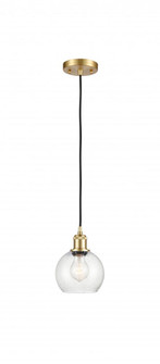 Athens - 1 Light - 6 inch - Satin Gold - Cord hung - Mini Pendant (3442|516-1P-SG-G124-6)