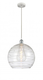 Athens Deco Swirl - 1 Light - 14 inch - White Polished Chrome - Cord hung - Pendant (3442|516-1P-WPC-G1213-14-LED)