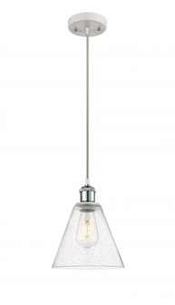 Berkshire - 1 Light - 8 inch - White Polished Chrome - Cord hung - Mini Pendant (3442|516-1P-WPC-GBC-84-LED)