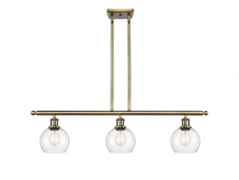 Athens - 3 Light - 36 inch - Antique Brass - Stem hung - Island Light (3442|516-3I-AB-G122-6)