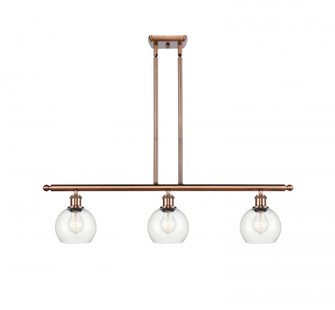 Athens - 3 Light - 36 inch - Antique Copper - Stem hung - Island Light (3442|516-3I-AC-G122-6)