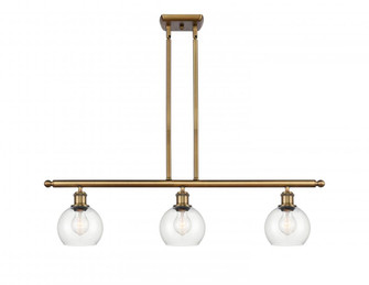 Athens - 3 Light - 36 inch - Brushed Brass - Cord hung - Island Light (3442|516-3I-BB-G122-6)