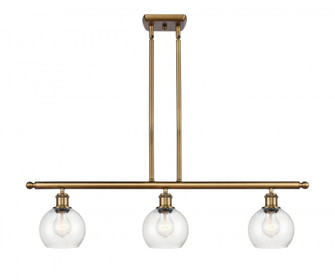 Athens - 3 Light - 36 inch - Brushed Brass - Stem hung - Island Light (3442|516-3I-BB-G124-6)