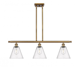 Berkshire - 3 Light - 36 inch - Brushed Brass - Stem hung - Island Light (3442|516-3I-BB-GBC-84)