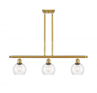 Athens - 3 Light - 36 inch - Satin Gold - Stem hung - Island Light (3442|516-3I-SG-G122-6)