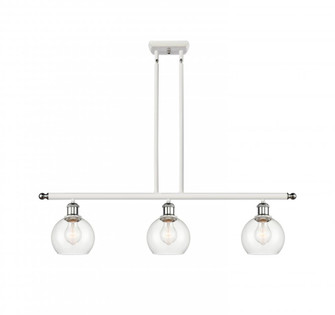 Athens - 3 Light - 36 inch - White Polished Chrome - Stem hung - Island Light (3442|516-3I-WPC-G122-6-LED)