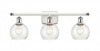 Athens - 3 Light - 26 inch - White Polished Chrome - Bath Vanity Light (3442|516-3W-WPC-G124-6-LED)