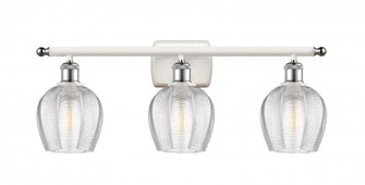 Norfolk - 3 Light - 26 inch - White Polished Chrome - Bath Vanity Light (3442|516-3W-WPC-G462-6)