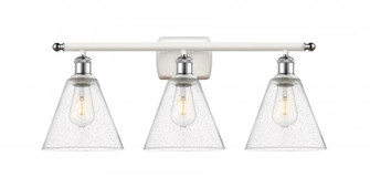 Berkshire - 3 Light - 28 inch - White Polished Chrome - Bath Vanity Light (3442|516-3W-WPC-GBC-84)