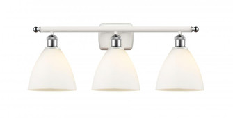 Bristol - 3 Light - 28 inch - White Polished Chrome - Bath Vanity Light (3442|516-3W-WPC-GBD-751-LED)