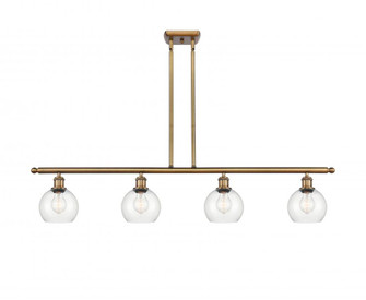 Athens - 4 Light - 48 inch - Brushed Brass - Cord hung - Island Light (3442|516-4I-BB-G122-6-LED)