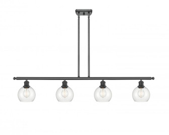 Athens - 4 Light - 48 inch - Matte Black - Stem hung - Island Light (3442|516-4I-BK-G122-6)