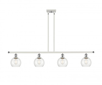 Athens - 4 Light - 48 inch - White Polished Chrome - Stem hung - Island Light (3442|516-4I-WPC-G122-6-LED)