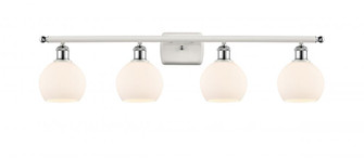 Athens - 4 Light - 36 inch - White Polished Chrome - Bath Vanity Light (3442|516-4W-WPC-G121-6-LED)