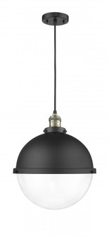 Hampden - 1 Light - 13 inch - Black Antique Brass - Cord hung - Pendant (3442|201C-BAB-HFS-122-BK-LED)