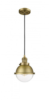Hampden - 1 Light - 7 inch - Brushed Brass - Cord hung - Mini Pendant (3442|201C-BB-HFS-62-BB-LED)
